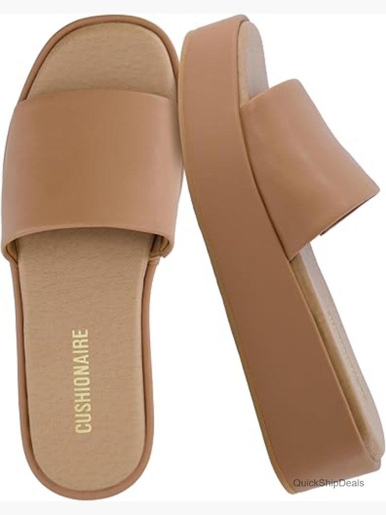 Platform Slide Sandals With Cushioned Footbed And Wedge Sole